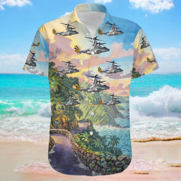 Bell Boeing CMV-22B Osprey United States US Navy (USN) Hawaiian Shirt Bell Boeing CMV-22B Osprey United States US Navy (USN) Hawaiian Shirt