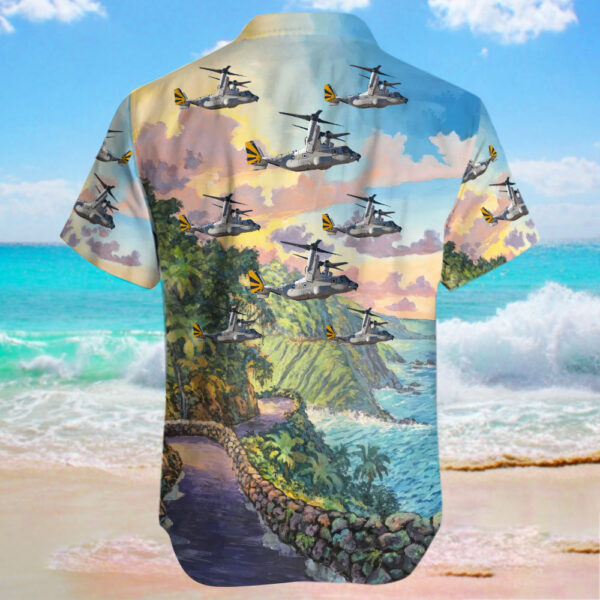 Bell Boeing CMV-22B Osprey United States US Navy (USN) Hawaiian Shirt Bell Boeing CMV-22B Osprey United States US Navy (USN) Hawaiian Shirt
