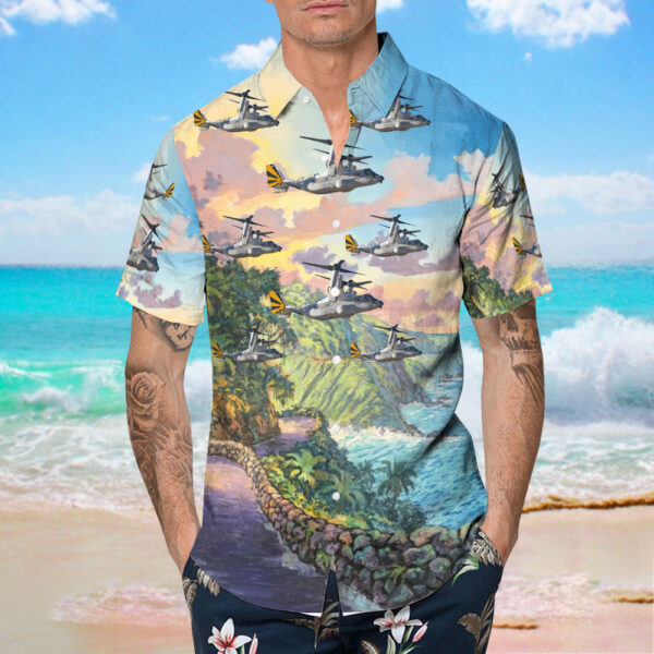Bell Boeing CMV-22B Osprey United States US Navy (USN) Hawaiian Shirt Bell Boeing CMV-22B Osprey United States US Navy (USN) Hawaiian Shirt