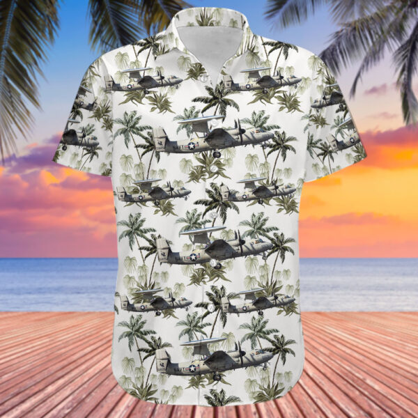 Grumman E-2C Hawkeye United States US Navy (USN) Hawaiian Shirt Grumman E-2C Hawkeye United States US Navy (USN) Hawaiian Shirt