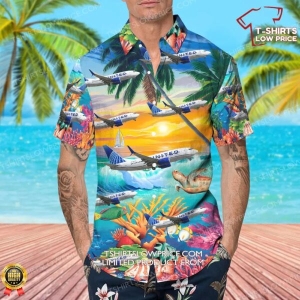 Boeing 737-71Q United Airlines Hawaiian Shirt Boeing 737-71Q United Airlines Hawaiian Shirt