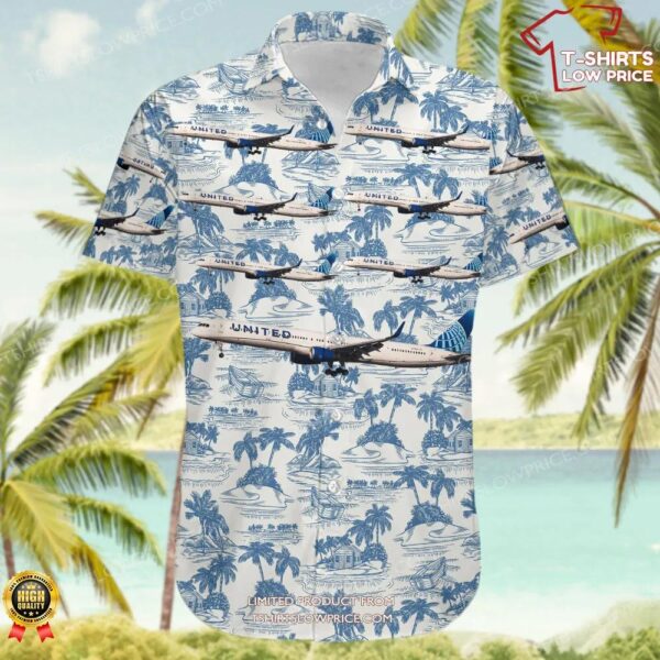Boeing 757-33N United Airlines Hawaiian Shirt Boeing 757-33N United Airlines Hawaiian Shirt