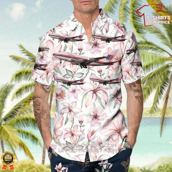 Boeing 747SP-21 United Airlines Hawaiian Shirt Boeing 747SP-21 United Airlines Hawaiian Shirt