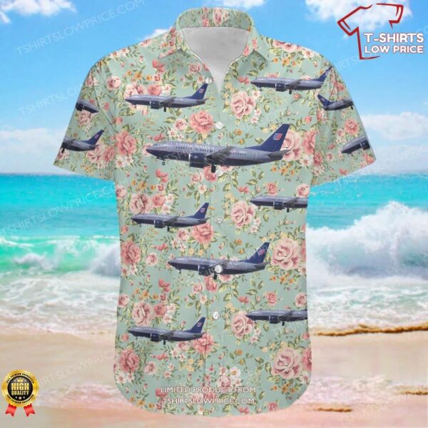 Boeing 737-522 United Airlines Hawaiian Shirt Boeing 737-522 United Airlines Hawaiian Shirt