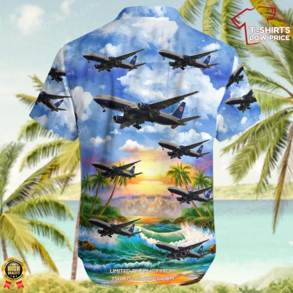 Boeing 777-200 United Airlines Hawaiian Shirt Boeing 777-200 United Airlines Hawaiian Shirt