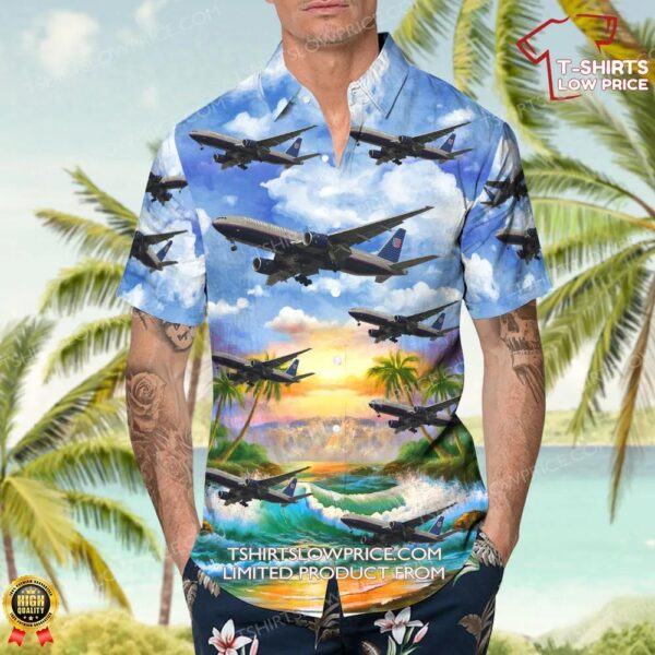 Boeing 777-200 United Airlines Hawaiian Shirt Boeing 777-200 United Airlines Hawaiian Shirt