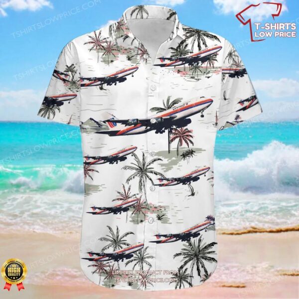 Boeing 747-122 United Airlines Hawaiian Shirt Boeing 747-122 United Airlines Hawaiian Shirt
