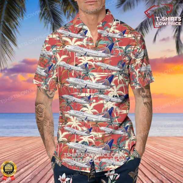Boeing 737-724 United Airlines Hawaiian Shirt Boeing 737-724 United Airlines Hawaiian Shirt