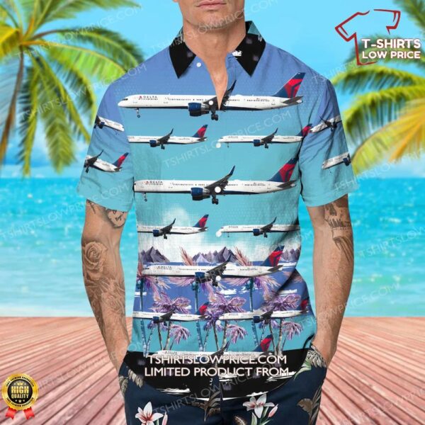 Boeing 757-351 Delta Air Lines Hawaiian Shirt Boeing 757-351 Delta Air Lines Hawaiian Shirt