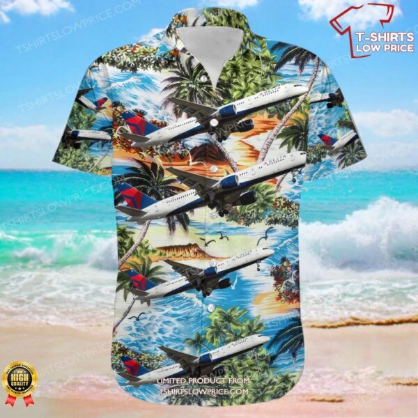 Boeing 757-232 Delta Air Lines Hawaiian Shirt Boeing 757-232 Delta Air Lines Hawaiian Shirt