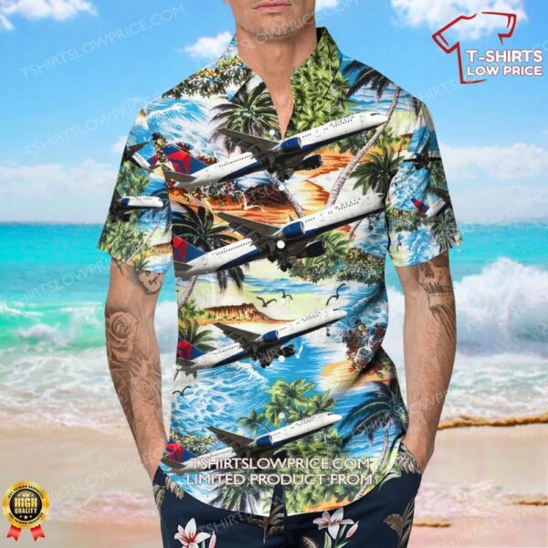 Boeing 757-232 Delta Air Lines Hawaiian Shirt Boeing 757-232 Delta Air Lines Hawaiian Shirt