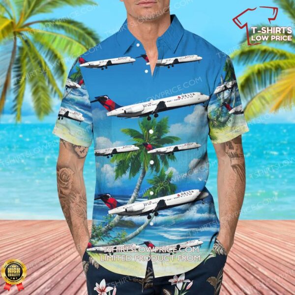 Boeing 717-231 Delta Air Lines Hawaiian Shirt Boeing 717-231 Delta Air Lines Hawaiian Shirt