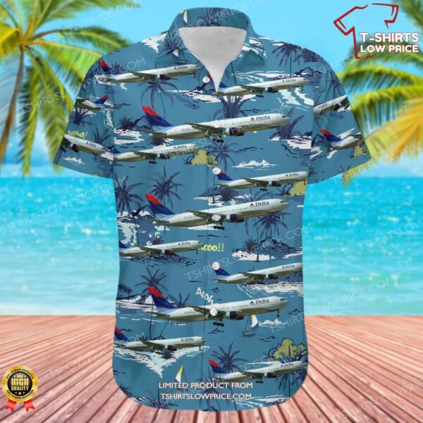 Boeing 767-332 Delta Air Lines Hawaiian Shirt Boeing 767-332 Delta Air Lines Hawaiian Shirt