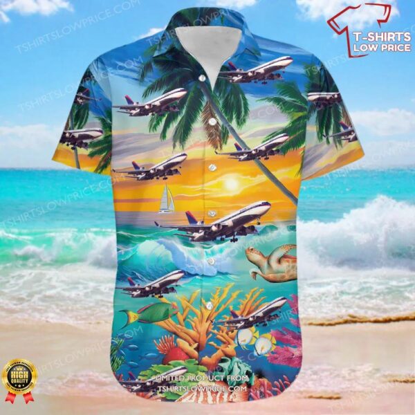 McDonnell Douglas MD-11 Delta Air Lines Hawaiian Shirt McDonnell Douglas MD-11 Delta Air Lines Hawaiian Shirt