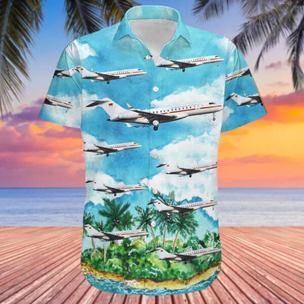 Bombardier BD-700-1A10 Global 6000 Germany Air Force Hawaiian Shirt