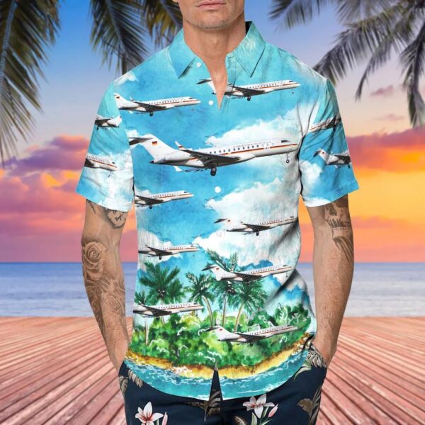 Bombardier BD-700-1A10 Global 6000 Germany Air Force Hawaiian Shirt