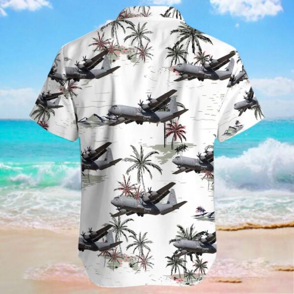 Lockheed Martin C-130J-30 Hercules Denmark Air Force Hawaiian Shirt Lockheed Martin C-130J-30 Hercules Denmark Air Force Hawaiian Shirt