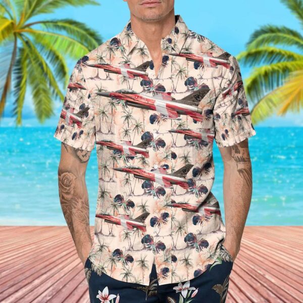 General Dynamics F-16AM Fighting Falcon Denmark Air Force Hawaiian Shirt General Dynamics F-16AM Fighting Falcon Denmark Air Force Hawaiian Shirt