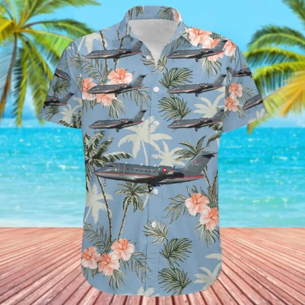 Bombardier CL-600-2B16 Challenger 604 Denmark Air Force Hawaiian Shirt Bombardier CL-600-2B16 Challenger 604 Denmark Air Force Hawaiian Shirt
