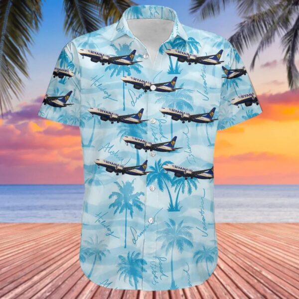 Boeing 737-8 MAX Ryanair Hawaiian Shirt Boeing 737-8 MAX Ryanair Hawaiian Shirt