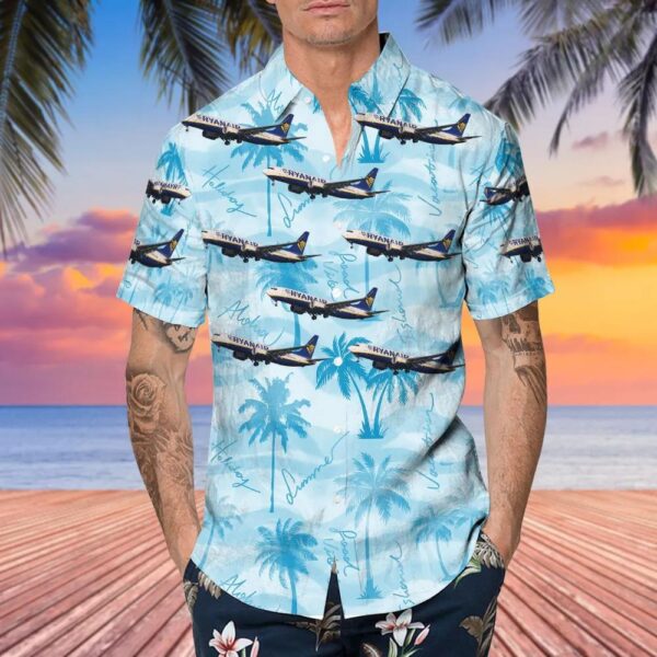 Boeing 737-8 MAX Ryanair Hawaiian Shirt Boeing 737-8 MAX Ryanair Hawaiian Shirt