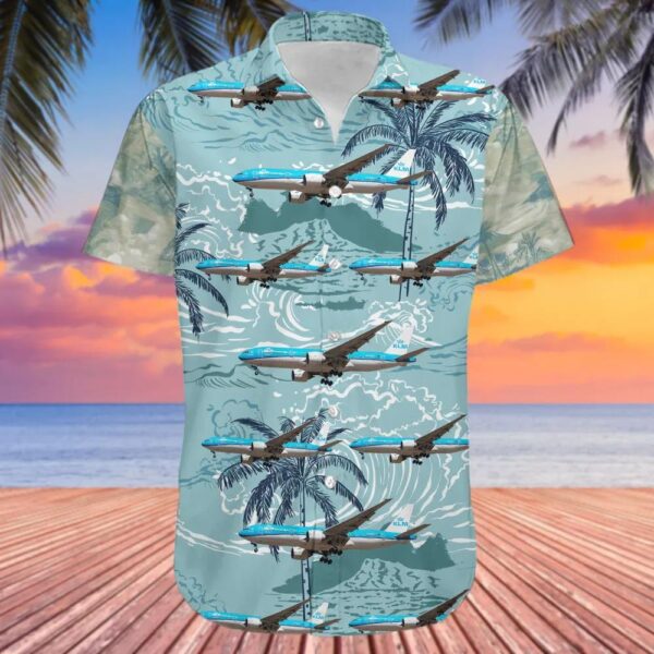 Boeing 777-206(ER) KLM Royal Dutch Airlines Hawaiian Shirt Boeing 777-206(ER) KLM Royal Dutch Airlines Hawaiian Shirt