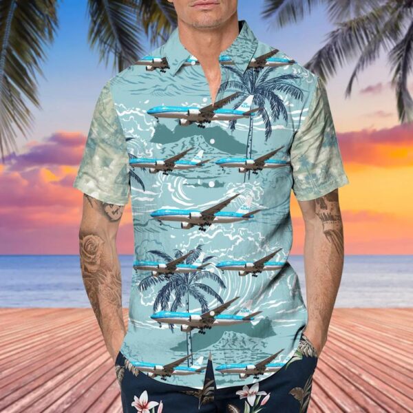 Boeing 777-206(ER) KLM Royal Dutch Airlines Hawaiian Shirt Boeing 777-206(ER) KLM Royal Dutch Airlines Hawaiian Shirt