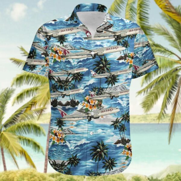 Boeing 787-9 Dreamliner Qatar Airways Hawaiian Shirt Boeing 787-9 Dreamliner Qatar Airways Hawaiian Shirt