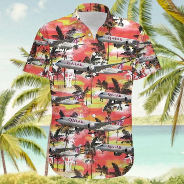 Airbus A350-941 Qatar Airways Hawaiian Shirt Airbus A350-941 Qatar Airways Hawaiian Shirt