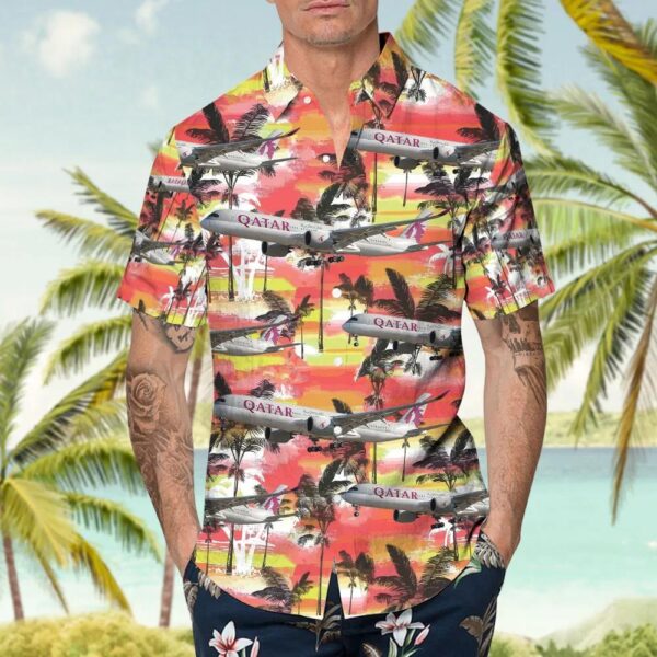 Airbus A350-941 Qatar Airways Hawaiian Shirt Airbus A350-941 Qatar Airways Hawaiian Shirt