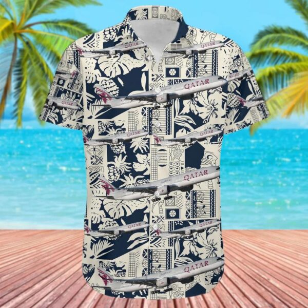 Airbus A350-1041 Qatar Airways Hawaiian Shirt