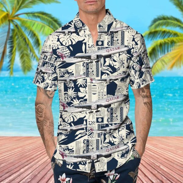 Airbus A350-1041 Qatar Airways Hawaiian Shirt