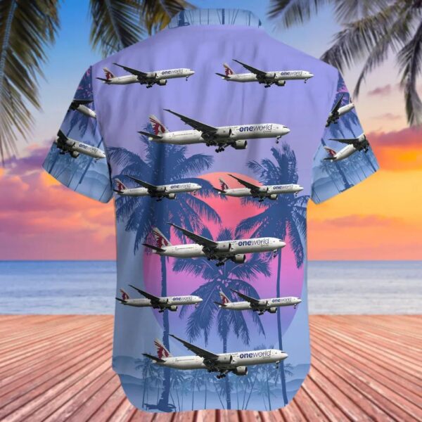 Boeing 777-3DZER Qatar Airways Hawaiian Shirt Boeing 777-3DZER Qatar Airways Hawaiian Shirt