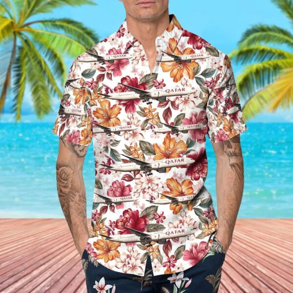 Boeing 777-3ZGER Qatar Airways Hawaiian Shirt Boeing 777-3ZGER Qatar Airways Hawaiian Shirt