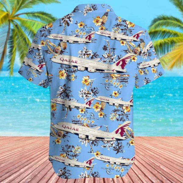 Airbus A380-861 Qatar Airways Hawaiian Shirt Airbus A380-861 Qatar Airways Hawaiian Shirt