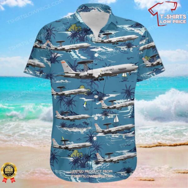 Boeing E-3C Sentry United States US Air Force (USAF) Hawaiian Shirt Boeing E-3C Sentry United States US Air Force (USAF) Hawaiian Shirt
