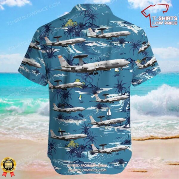 Boeing E-3C Sentry United States US Air Force (USAF) Hawaiian Shirt Boeing E-3C Sentry United States US Air Force (USAF) Hawaiian Shirt