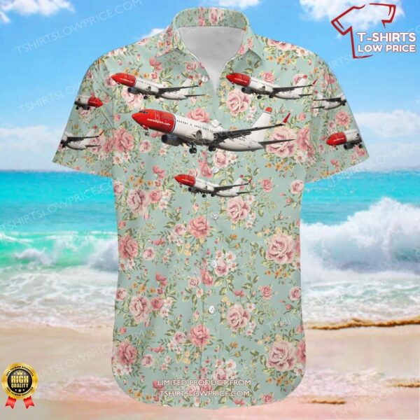Boeing 737-8JP Norwegian Airlines Hawaiian Shirt Boeing 737-8JP Norwegian Airlines Hawaiian Shirt