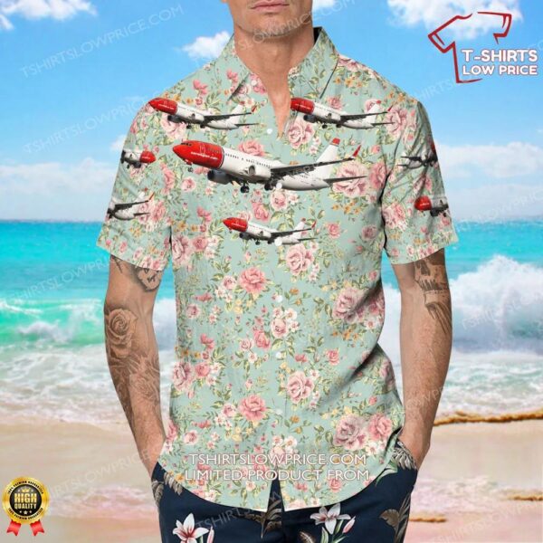 Boeing 737-8JP Norwegian Airlines Hawaiian Shirt Boeing 737-8JP Norwegian Airlines Hawaiian Shirt