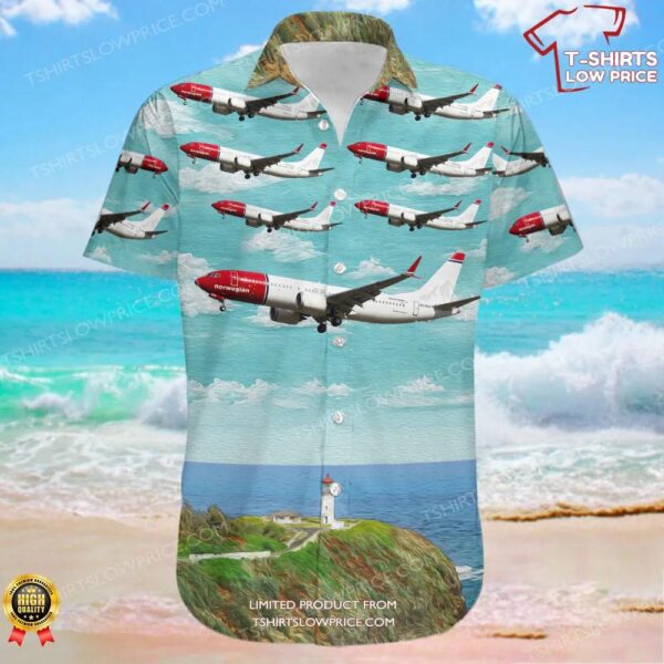 Boeing 737-8 MAX Norwegian Airlines Hawaiian Shirt Boeing 737-8 MAX Norwegian Airlines Hawaiian Shirt