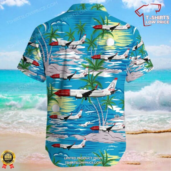 Boeing 737-8KN Norwegian Airlines Hawaiian Shirt Boeing 737-8KN Norwegian Airlines Hawaiian Shirt