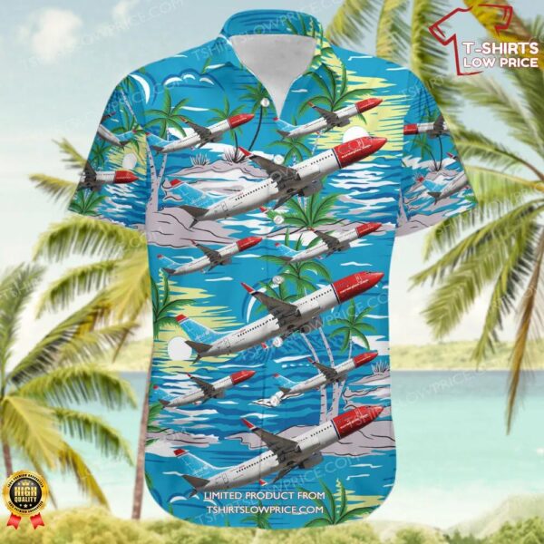 Boeing 737-81M Norwegian Airlines Hawaiian Shirt Boeing 737-81M Norwegian Airlines Hawaiian Shirt