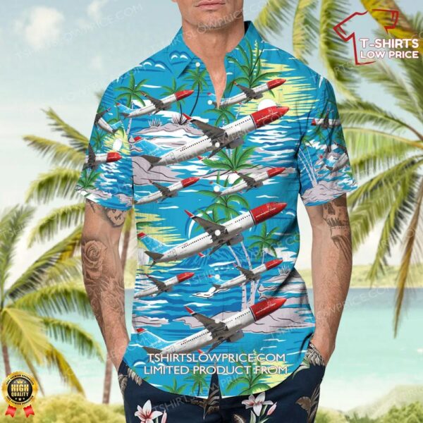 Boeing 737-81M Norwegian Airlines Hawaiian Shirt Boeing 737-81M Norwegian Airlines Hawaiian Shirt