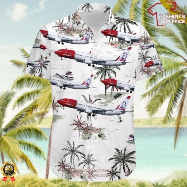 Boeing 737-86N Norwegian Airlines Hawaiian Shirt Boeing 737-86N Norwegian Airlines Hawaiian Shirt