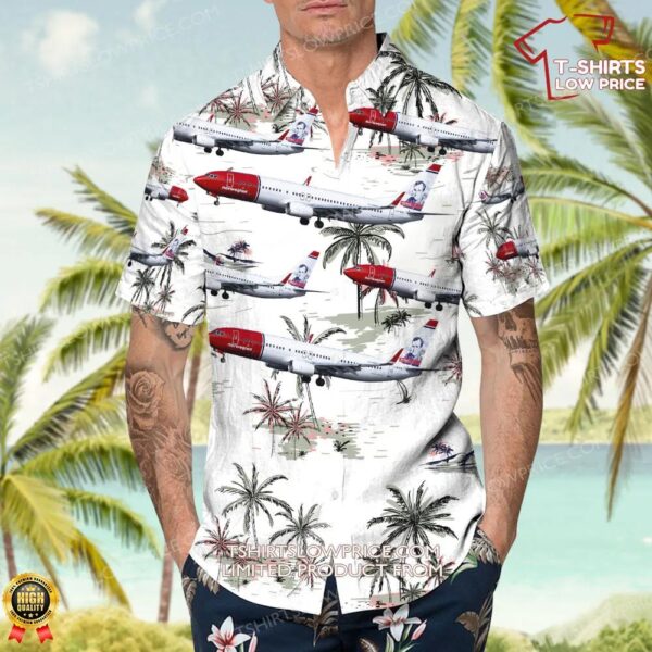 Boeing 737-86N Norwegian Airlines Hawaiian Shirt Boeing 737-86N Norwegian Airlines Hawaiian Shirt