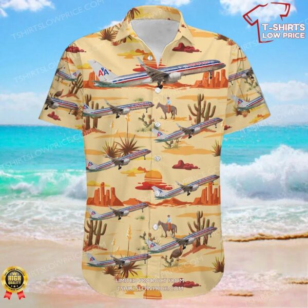 Boeing 757-223 American Airlines Hawaiian Shirt Boeing 757-223 American Airlines Hawaiian Shirt
