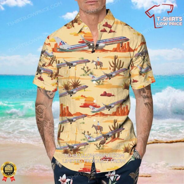Boeing 757-223 American Airlines Hawaiian Shirt Boeing 757-223 American Airlines Hawaiian Shirt