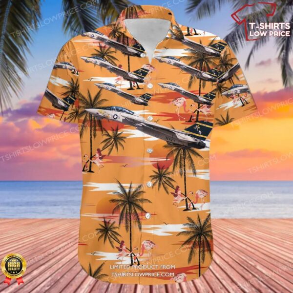 Grumman F-14A Tomcat United States US Navy (USN) Hawaiian Shirt Grumman F-14A Tomcat United States US Navy (USN) Hawaiian Shirt