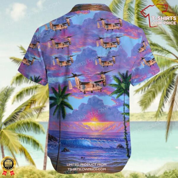 Bell Boeing MV-22B Osprey United States US Marine Corps (USMC) Hawaiian Shirt Bell Boeing MV-22B Osprey United States US Marine Corps (USMC) Hawaiian Shirt