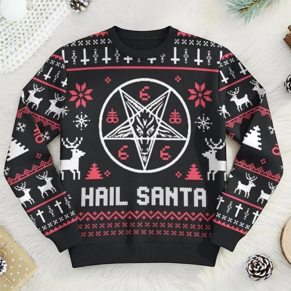 Hail Santa Gothic Ugly Christmas Sweatshirt